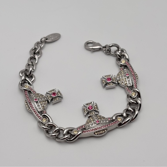 Vivienne Westwood Kika Saturn Orb Crystal Chain Bracelet - Picture 3 of 5